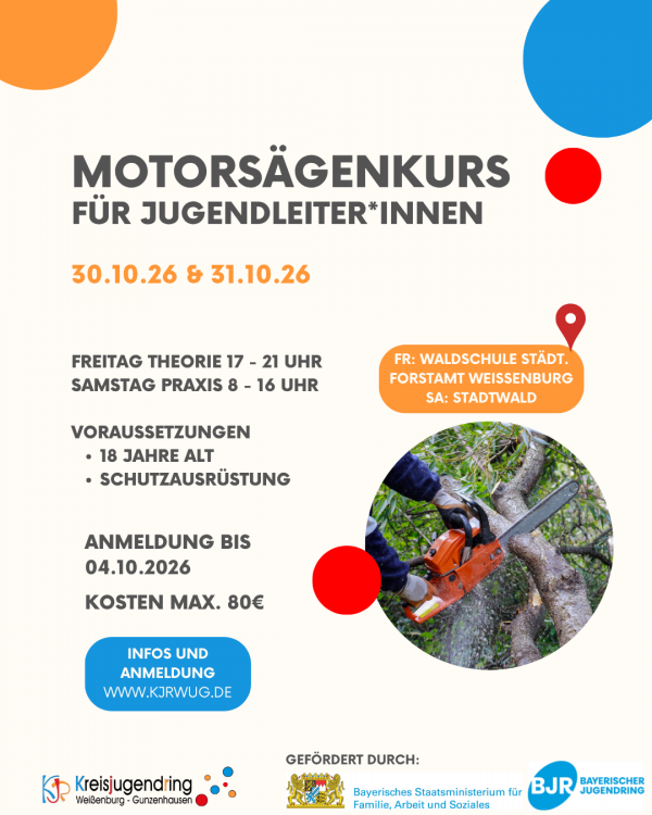 Flyer des Motorsägenkurses