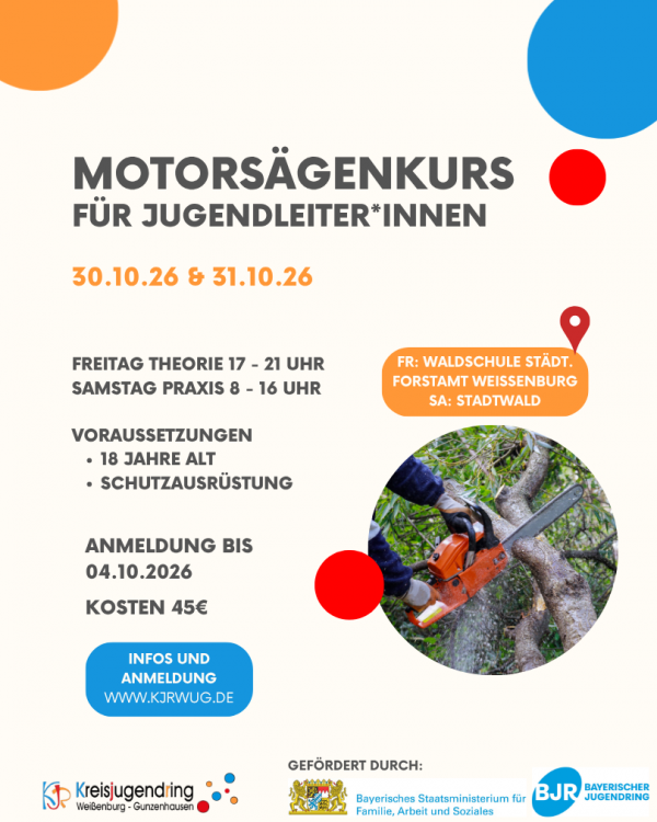 Flyer des Motorsägenkurses